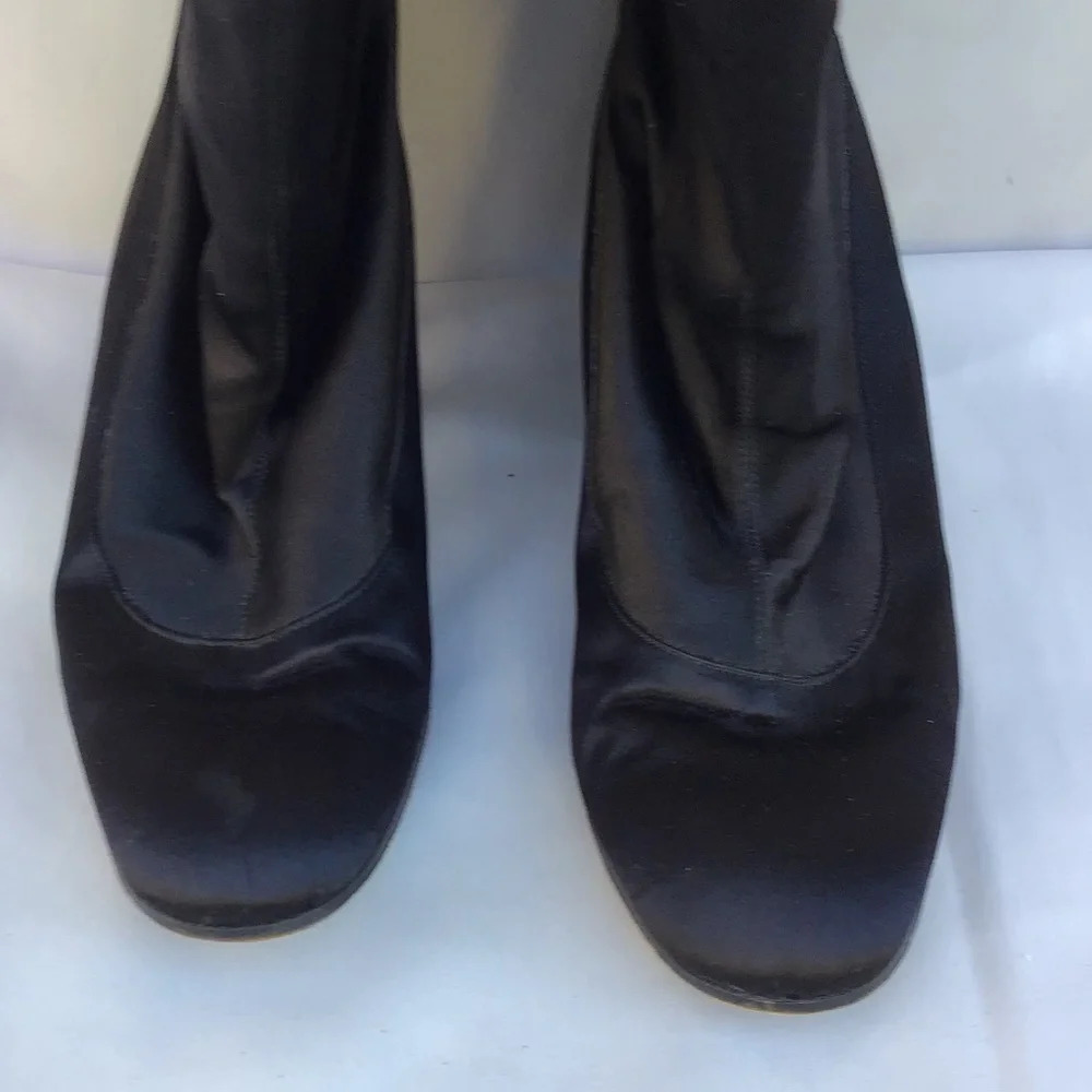 Halston Women’s Black Knee High Chunky Heel Boots Size 9M - Picture 6 of 14